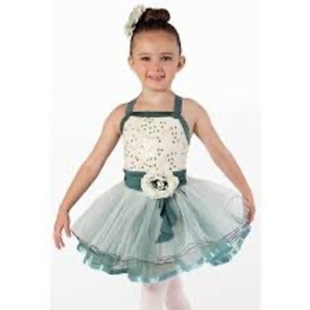 Weissman Kids Girls Sequin Tulle Dance Costume Dress‎ Leotard Style XSC